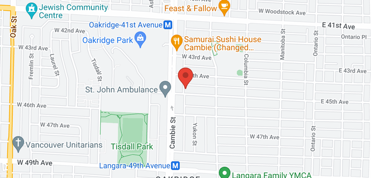 map of 477 W 45TH AVENUE
